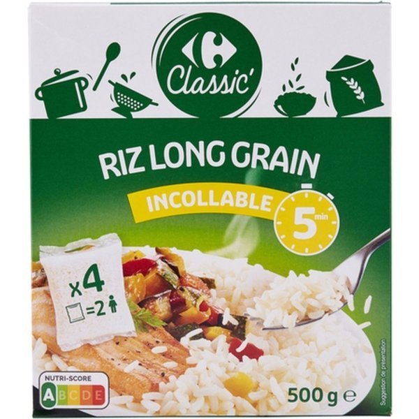CARREFOUR ΡΥΖΙ ΜΑΚΡΥΚΟΚΚΟ 5' ΣΕ ΣΑΚΟΥΛΑΚΙ 4X125G