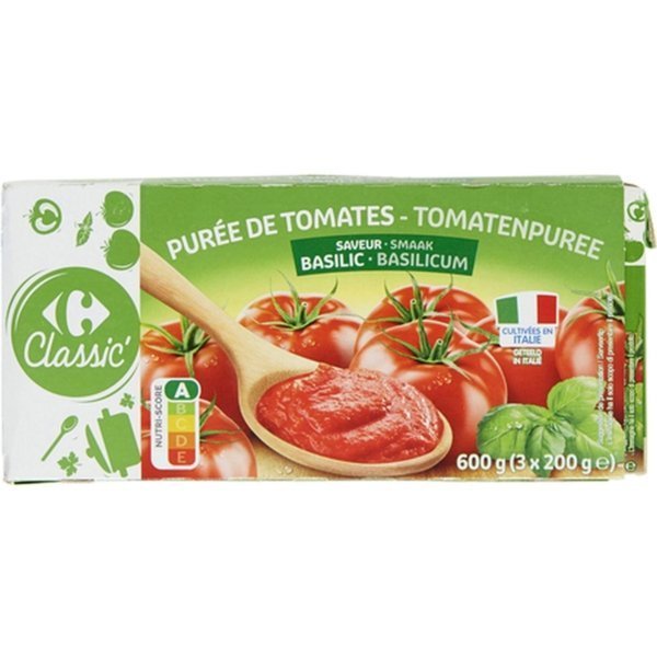 CARREFOUR BASIL TOMATOE PASTE 3X200G