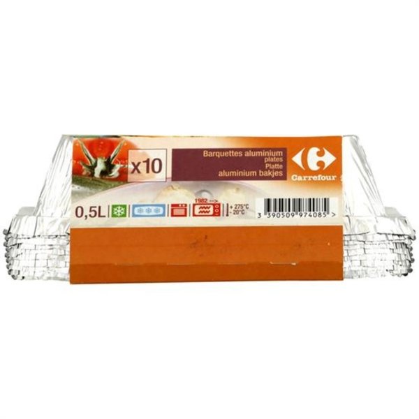 CARREFOUR ALUMINUM CONTAINER 0,5LT 10PCS
