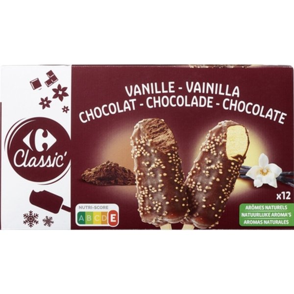 CARREFOUR  12 ΞΥΛΑΚΙΑ ΒΑΝΙΛΙΑ ΣΟΚΟΛΑΤΑ 450G