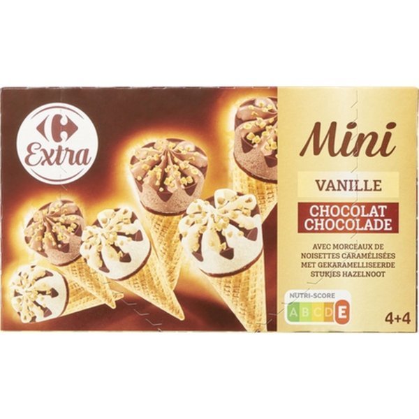 CARREFOUR  ΕΞΤΡΑ 8 ΜΙΝΙ ΧΩΝΑΚΙΑ ΣΟΚΟΛΑΤΑ ΒΑΝΙΛΙΑ 462G